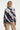 Blouse met Moderne Strepenprint | Navy - Taupe