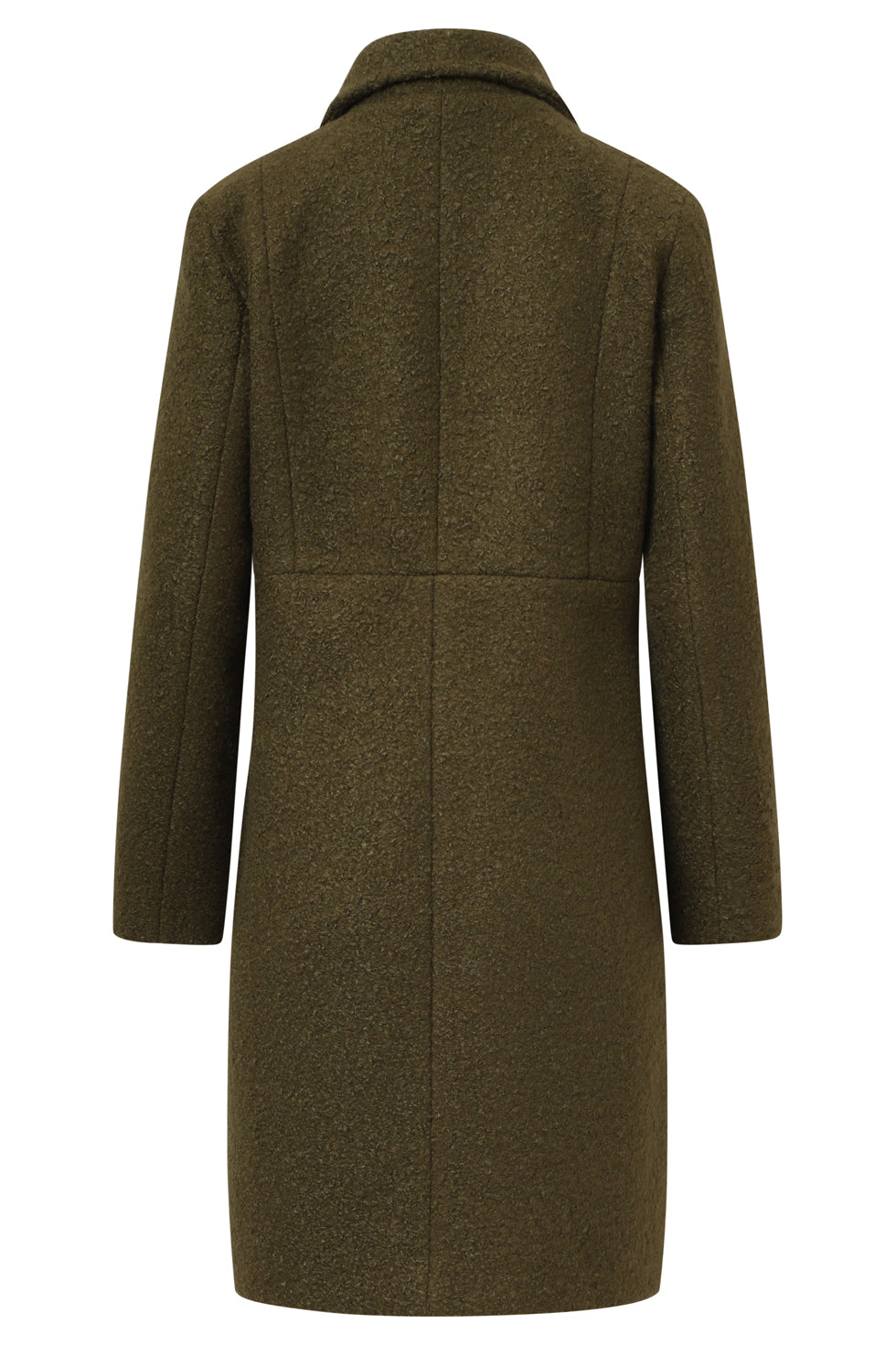 Bouclé Jas Met Parelmoerknopen | Army Green