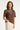 Chocoladebruin T-shirt met Geborduurd Bladmotief | Brown