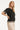 Dames T-Shirt Met Golvende Afwerking | Black - Sand
