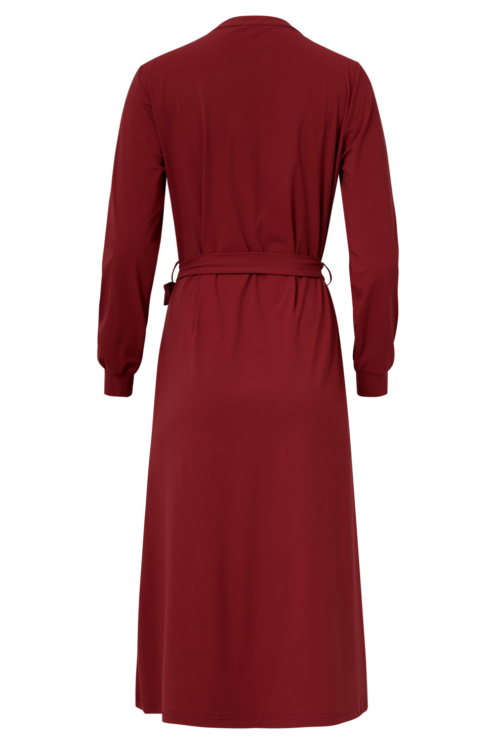 Damesarmygroene Travelkwaliteit Midi Jurk | Bordeaux