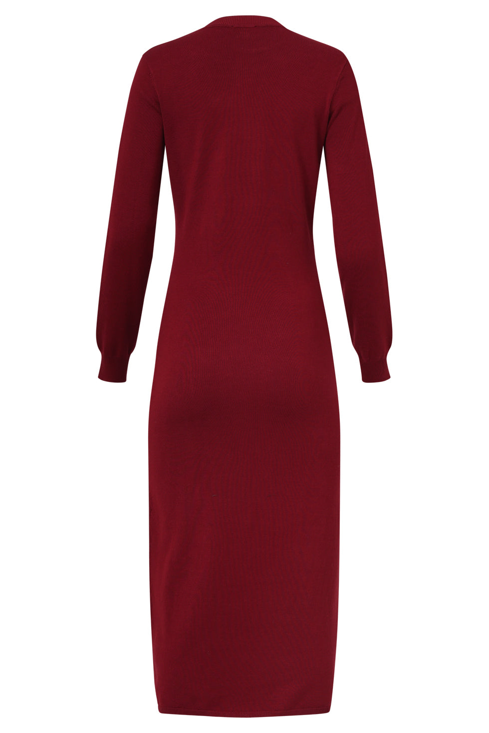 Damesgebreide Jurk Met Lurex | Bordeaux