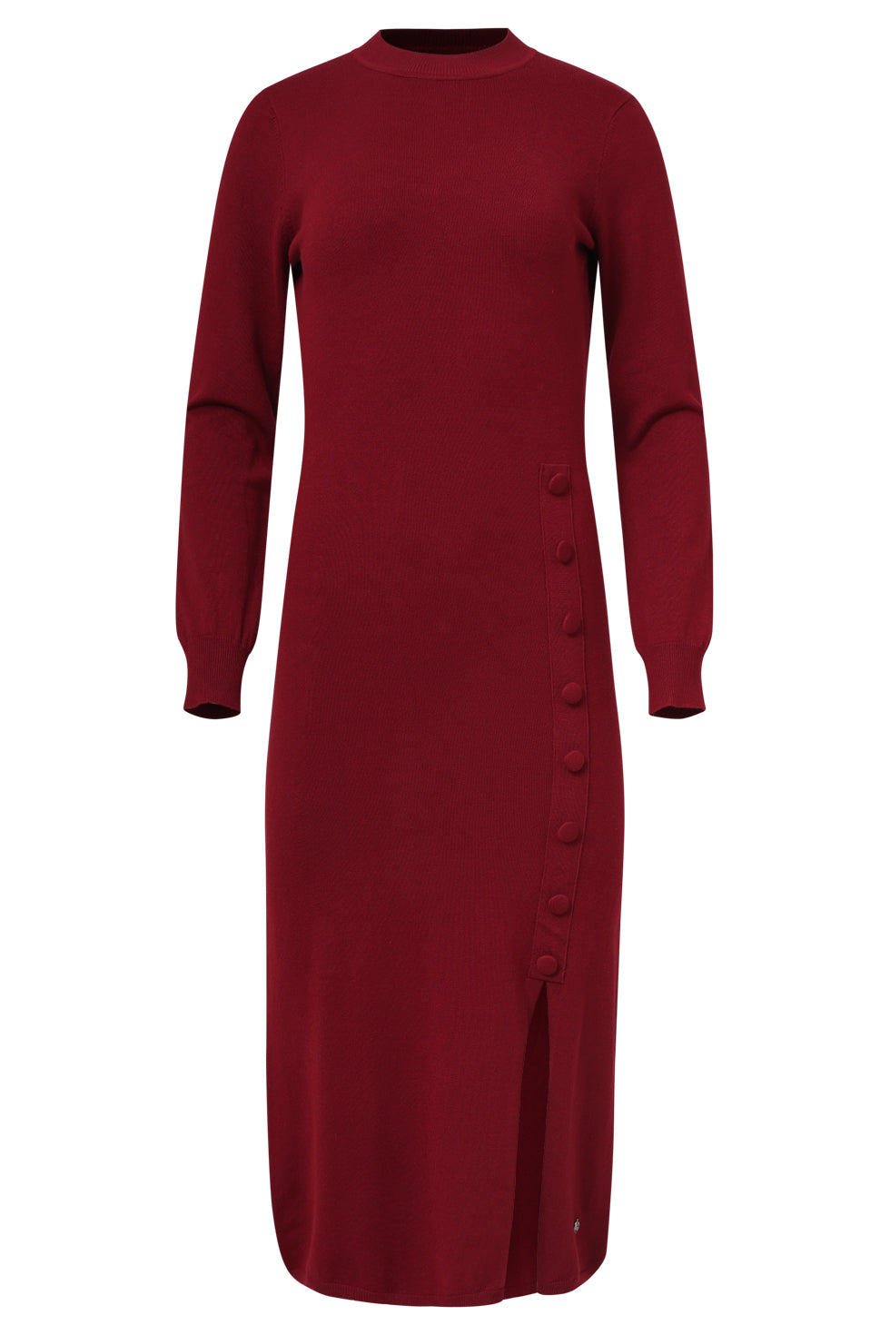 Damesgebreide Jurk Met Lurex | Bordeaux