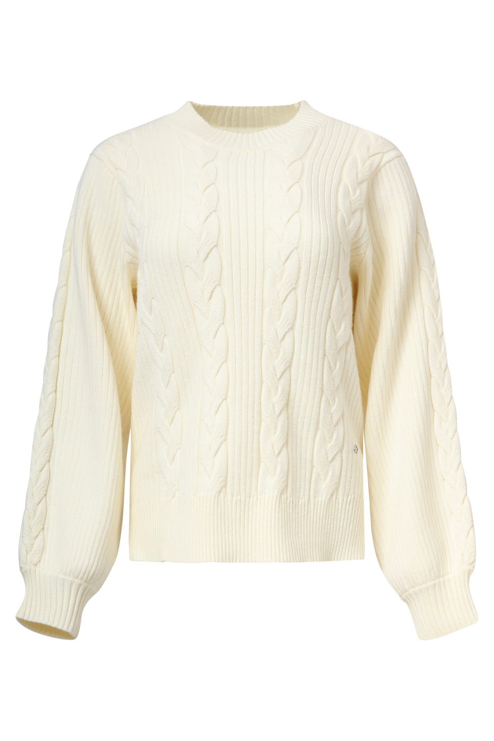 Damesgestructureerd Gebreide Trui | White