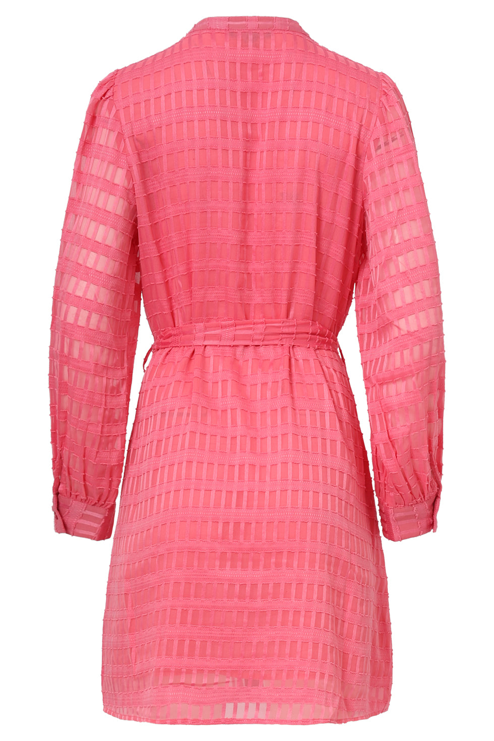 Dameskorte Jurk Met Structuur | Cerise