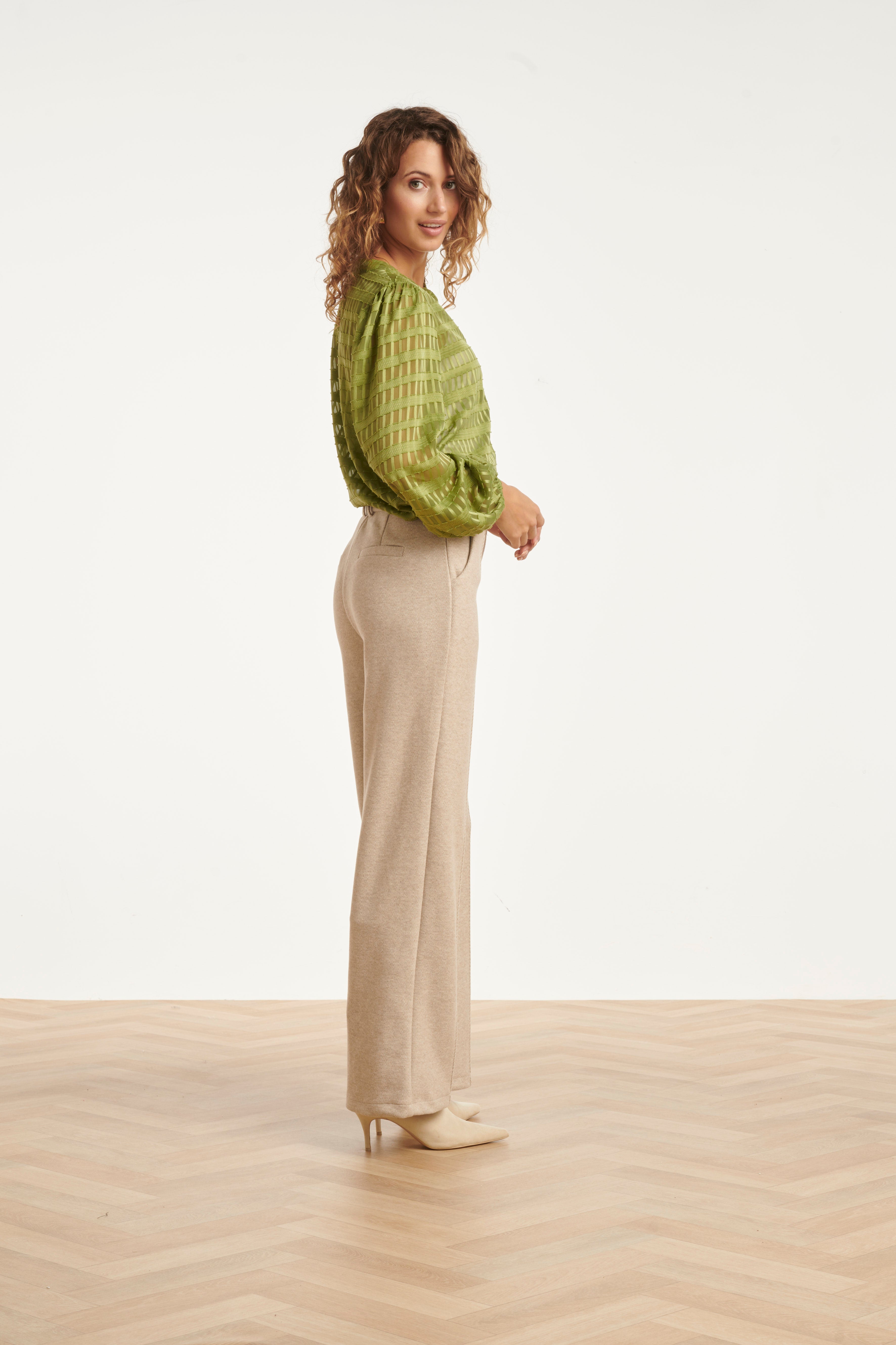 Dameslange Broek Met Losvallende Fit | Sand