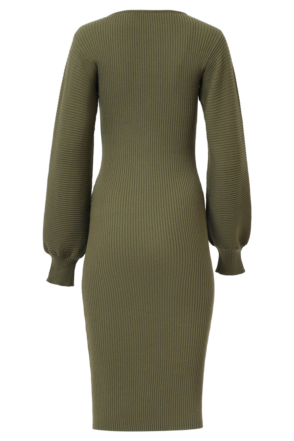 Dameslurex Gebreide Midi Jurk | Army Green