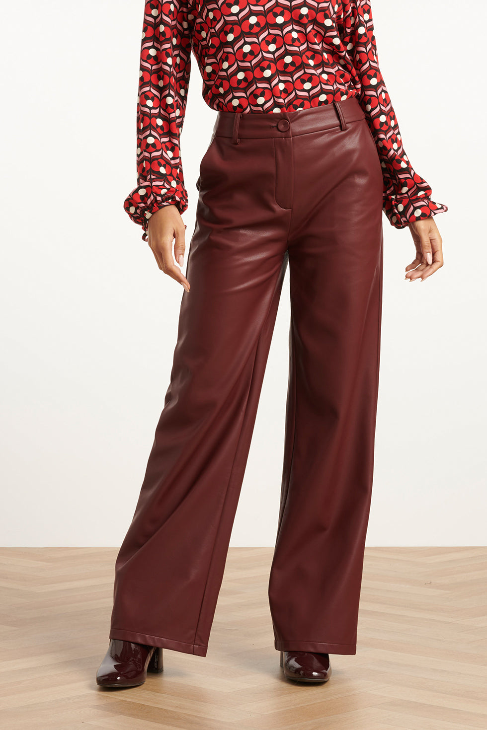 Damespu Wijde Broek | Bordeaux