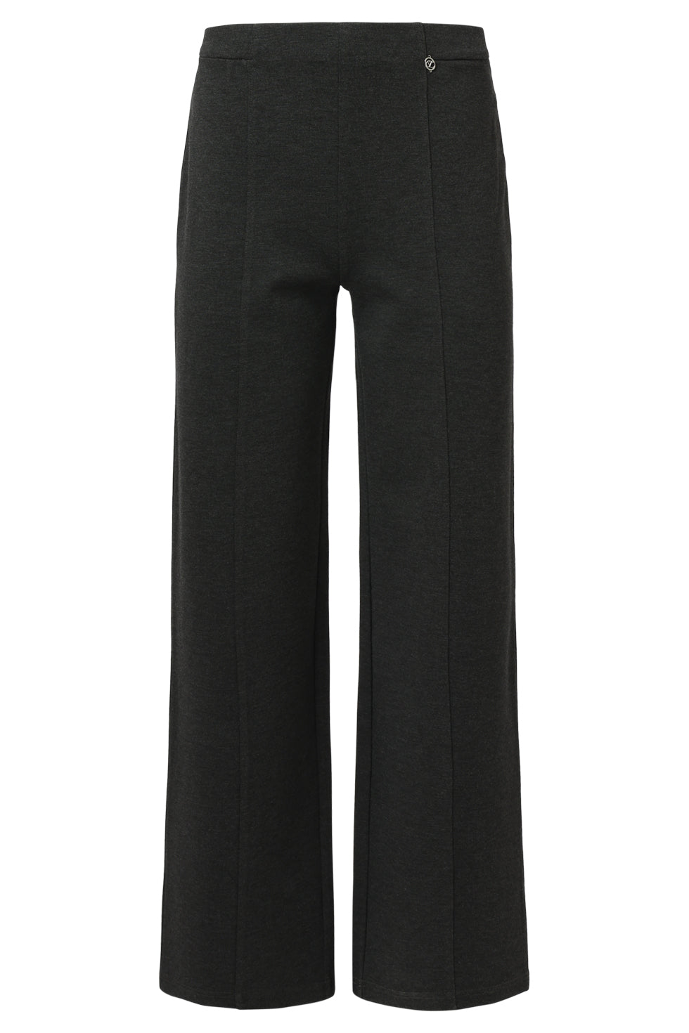 Damesstretch Charcoal Broek Met Wijde Pijpen | Charcoal