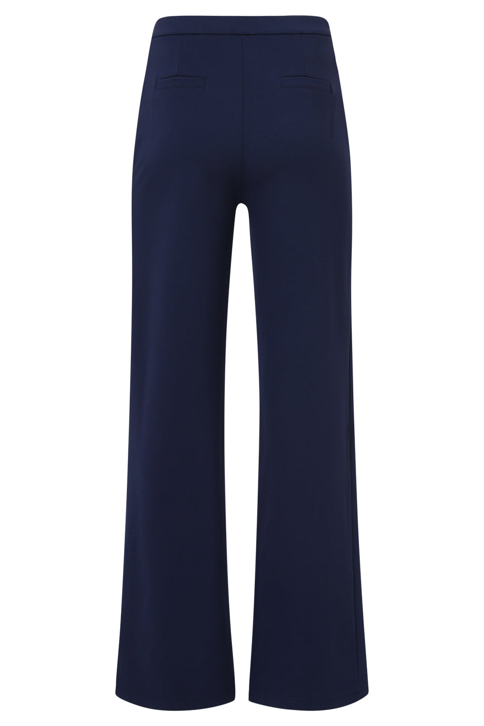 Damesstretch Charcoal Broek Met Wijde Pijpen | Navy