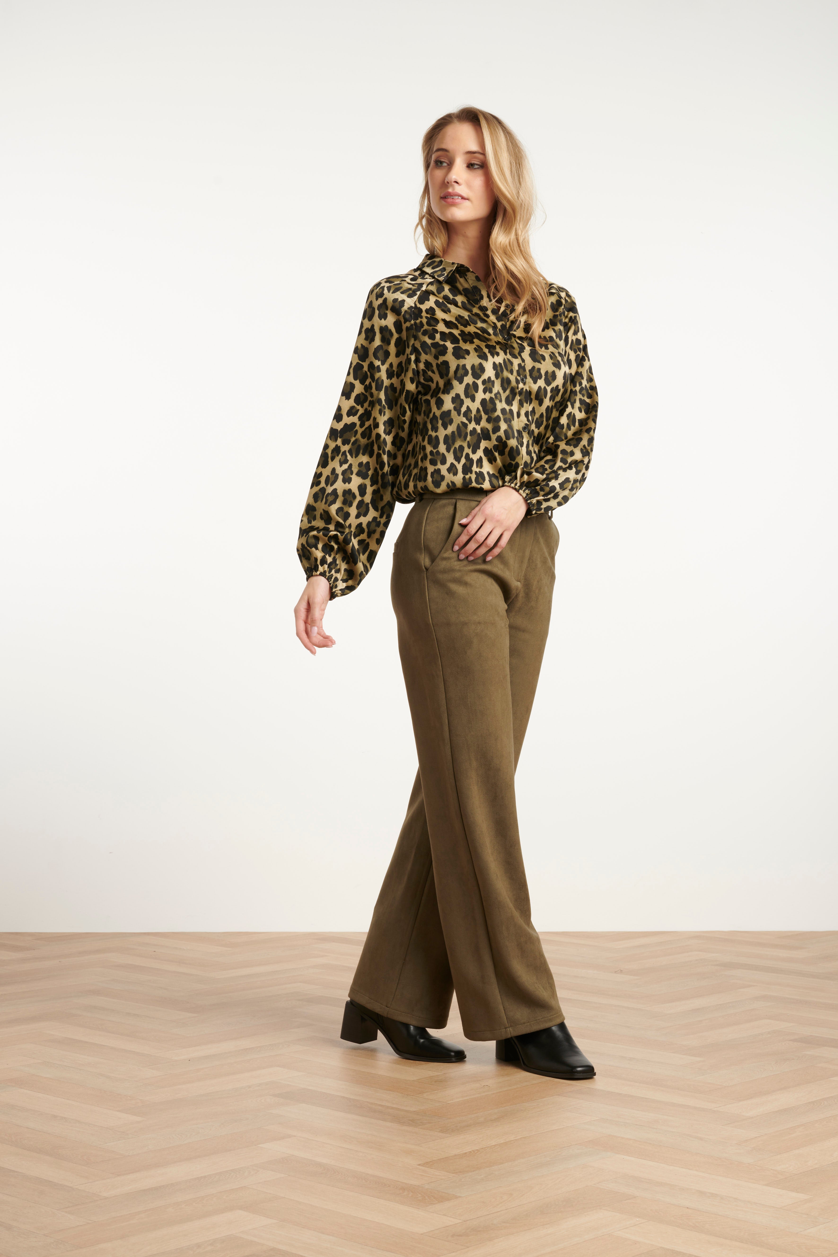 Damessuède Broek | Army Green
