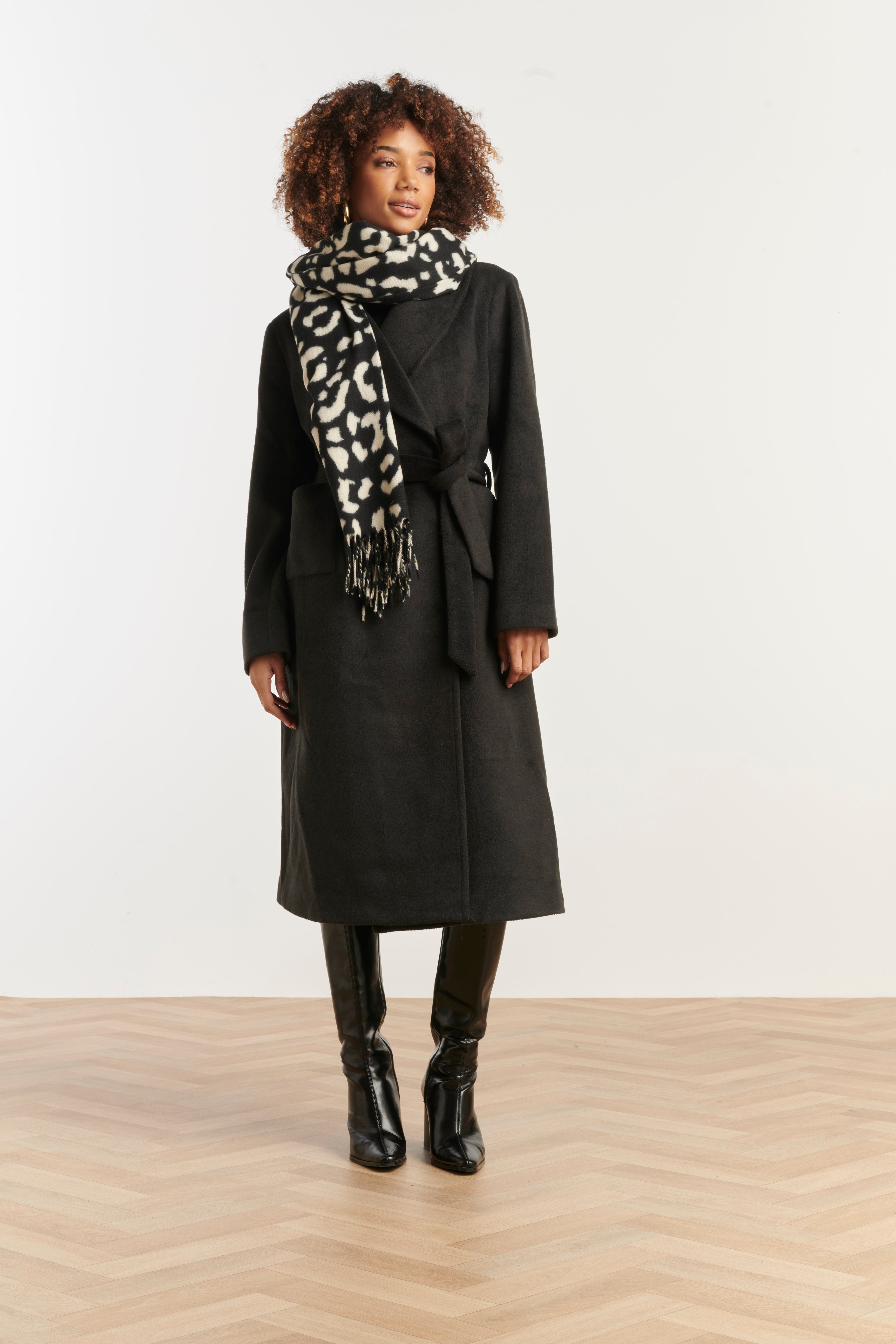 Dierenprint Sjaal In Offwhite En Zwart | Offwhite-Black