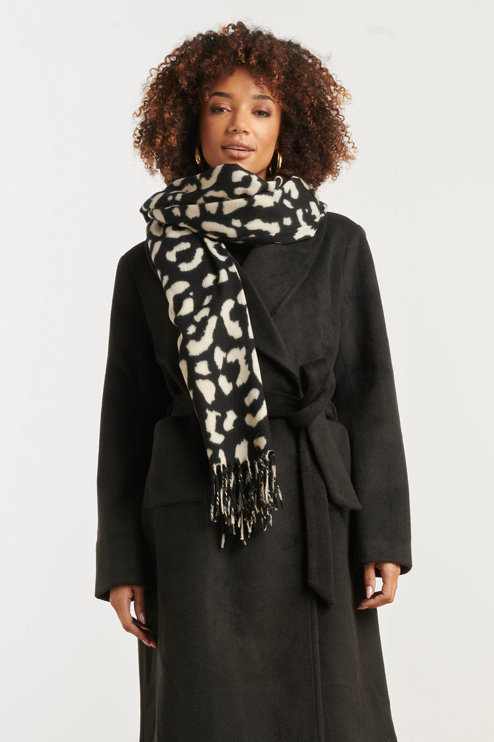 Dierenprint Sjaal In Offwhite En Zwart | Offwhite-Black