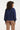 Donkerblauwe Gebreide Trui met Grote Bloemenprint | Navy - Off White