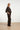 Donkerbruine Broek met Krijtstreep en Elastische Tailleband | Dark Brown