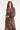 Doorgeknoopte Midi Jurk met Grafische Bloemenprint in Bruin en Crème | Brown - Sand