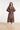 Doorgeknoopte Midi Jurk met Grafische Bloemenprint in Bruin en Crème | Brown - Sand