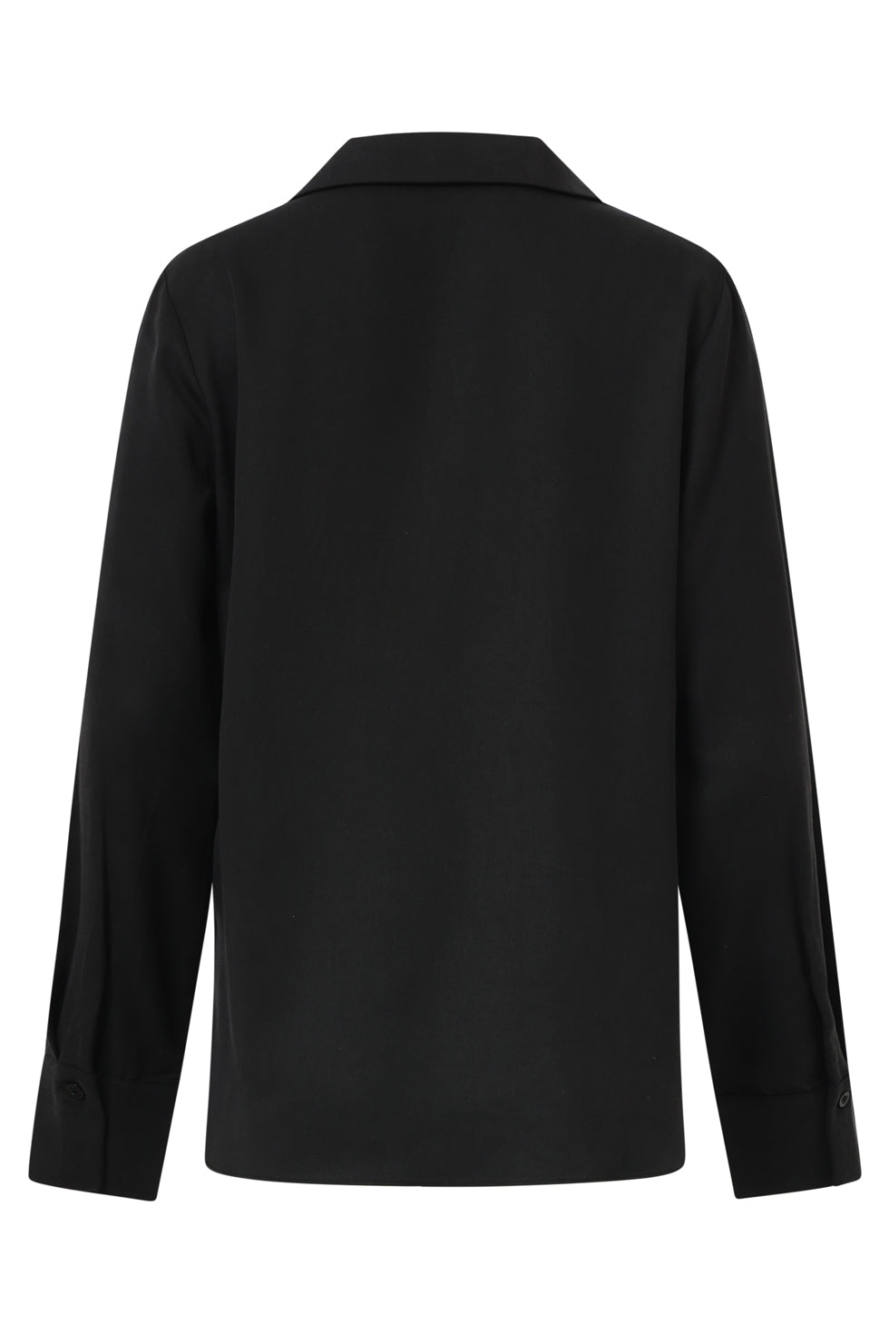 Doorknoopshirt Met V Hals & Kraag | Black