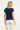 Elegante Stretch Top Met Gedrapeerde Halslijn | Navy