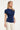 Elegante Stretch Top Met Gedrapeerde Halslijn | Navy