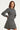 Gebreide Jurk Met Golfpatroon | Black - Light Grey
