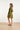 Glanzende Midi-Jurk Met Taillekoord | Army