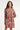 Vestido com estampado de folhas abstratas em Bordeaux | Bordeaux - Sand