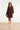 Jurk met V-hals, fringe structuur en tailleband | Brown