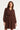 Jurk met V-hals, fringe structuur en tailleband | Brown
