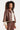 Kort Faux Leather Jack met Cape-look Silhouet | Brown