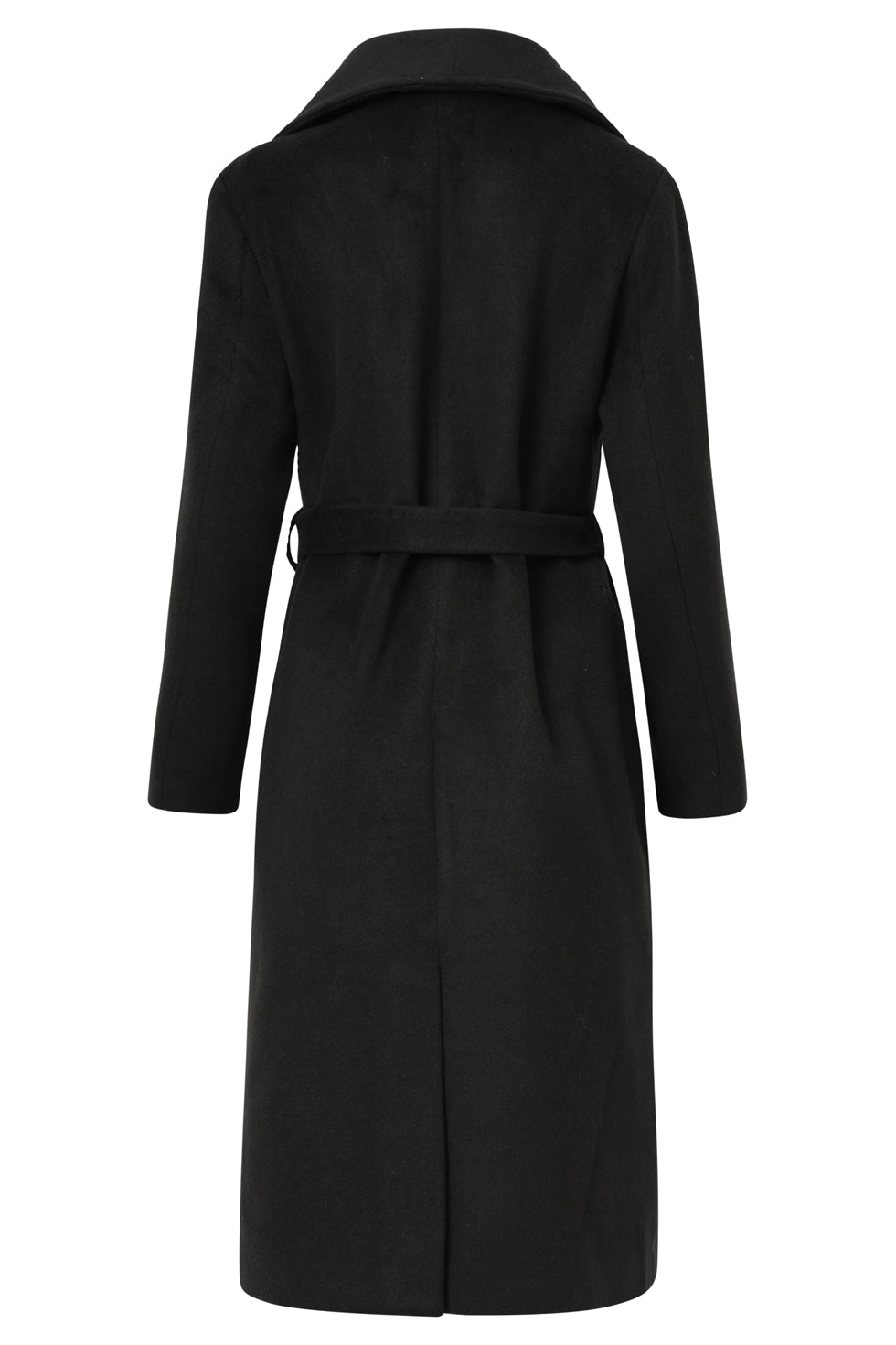Lange Uni Jas Met Ceintuur | Black