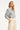 Lichtblauwe Blouse Met Witte Broderie Print | Light Blue - Off White