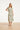 Midi Jurk Met Groene Bladprint En Ceintuur | Jade - Off White