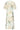 Midi Jurk Met Groene En Beige Bladprint En Ceintuur | Soft Green - Muticolour