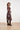 Midi Jurk met Grote Bloemenprint in Bruin en Licht blauw | Brown - Light Blue
