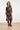 Midi Jurk met Grote Bloemenprint in Bruin en Licht blauw | Brown - Light Blue