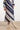 Midi Rok met Dynamische Strepenprint | Navy - Taupe