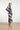 Midi Rok met Dynamische Strepenprint | Navy - Taupe