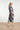 Midi Rok met Dynamische Strepenprint | Navy - Taupe