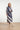 Midi Rok met Dynamische Strepenprint | Navy - Taupe