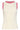 Mouwloze Rib Top Met Contrasterende Boorden | Off White - Fuchsia