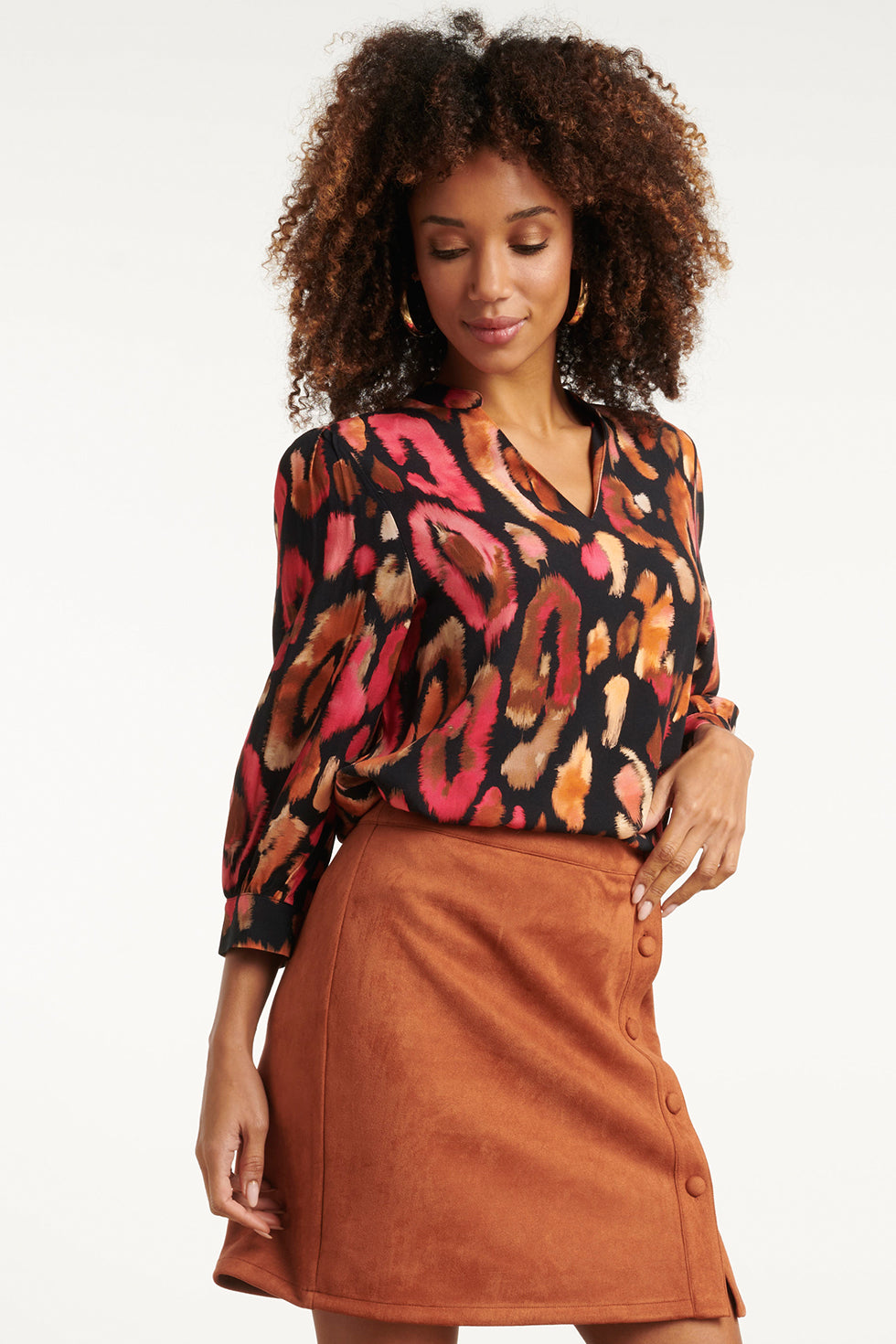 Roze en Zwart Dierenprint Top | blackwhite