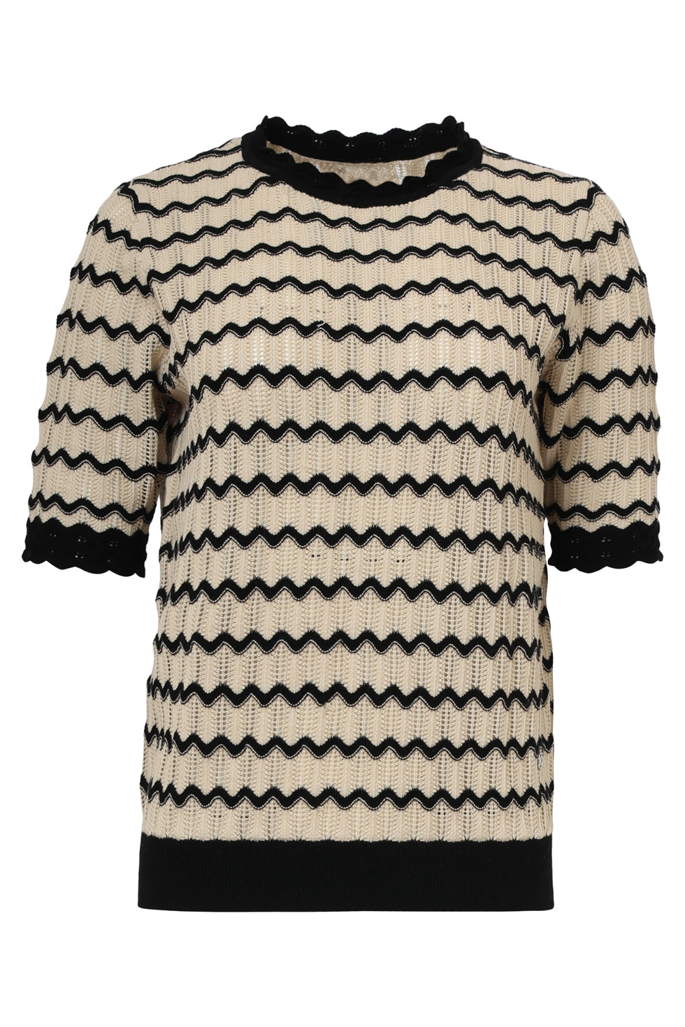 S25308, Tops | Off White - Black