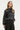 Satijnlook blouse met stippenprint en strikkraag | Black - Off White