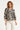 Smashed Lemon Blouse met Zwart-Beige Abstracte Print en Strikdetails | Black White