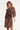 Smashed Lemon Bruine Jurk met Goudkleurig Borduursel en Tailleceintuur | Brown