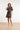 Smashed Lemon Bruine Jurk met Roze Stippenprint en Tailleceintuur | Brown - Pink