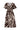 Smashed Lemon Crème Jurk met Bruine Abstracte Print en Tailleceintuur | Off White - Brown
