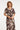 Smashed Lemon Crème Jurk met Bruine Abstracte Print en Tailleceintuur | Off White - Brown