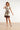 Smashed Lemon Crème Jurk met Bruine Grafische Print en Ceintuur | Off White - Brown